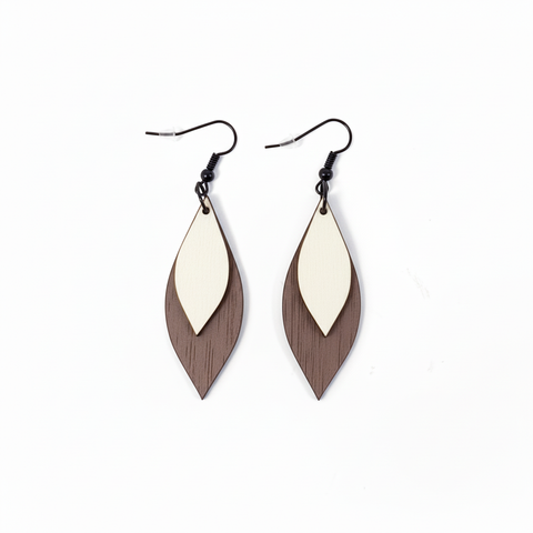 Boucles d’oreilles scandinaves feuilles superposées