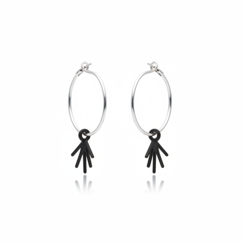 Boucles d’oreilles feux d’artifice noirs