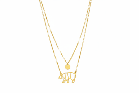 Collier L'ours sous la lune dorée