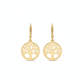 Boucles d'oreilles arbres de vie dorés - fond blanc
