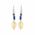 Boucles d'oreilles feuilles dorées - fond blanc