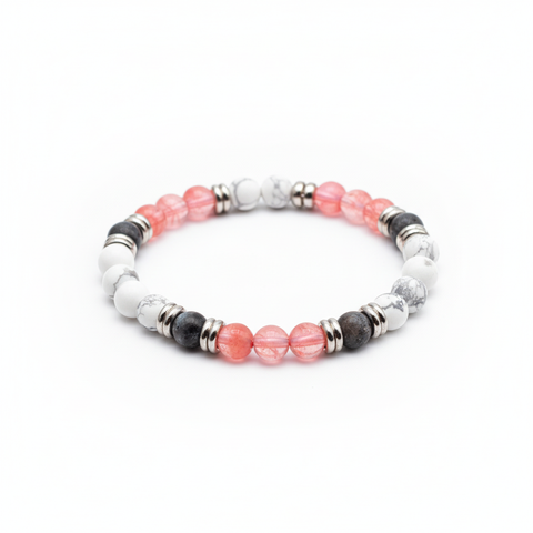Bracelet howlite - fond blanc
