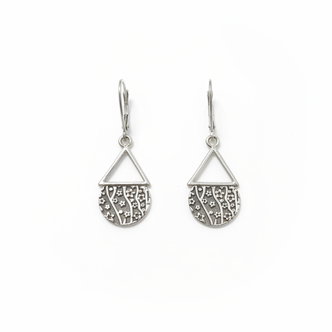 Boucles d'oreilles flore chapeautée - fond blanc