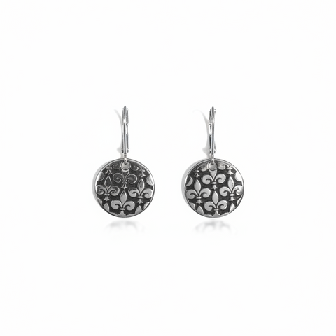 Boucles d'oreilles fleurdelisé circulaires
