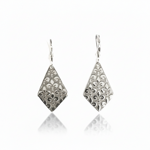 Boucles d'oreilles fleurdelisé losanges