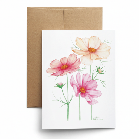 Carte de souhaits Fleurs cosmos