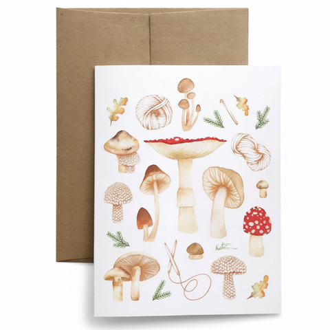 Carte de souhaits champignons sauvages