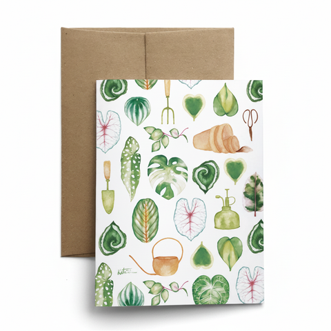 Carte de souhaits feuilles tropicales