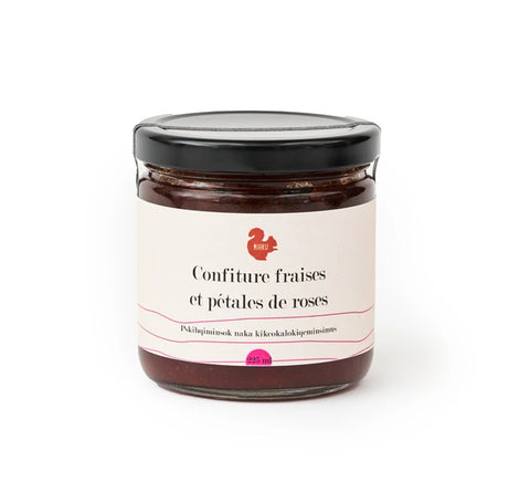 Confiture Fraises et pétales de roses