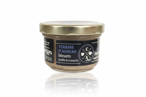 Terrine d'agneau, bleuets, érable et romarin