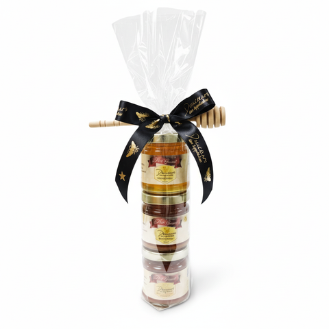 Ensemble de trois pots de gelée de miel