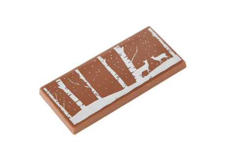 Tablette de chocolat motifs bouleaux et cerfs