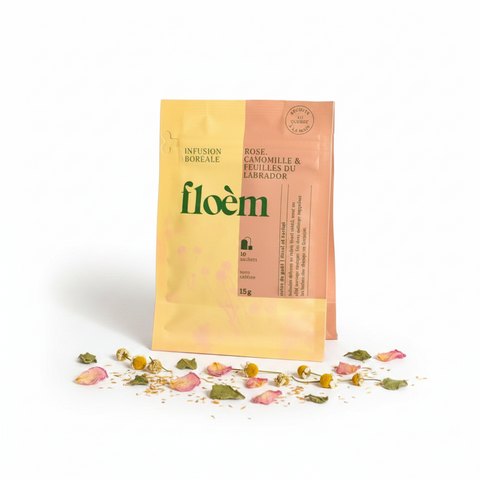 Tisane Rose, camomille et feuilles du Labrador