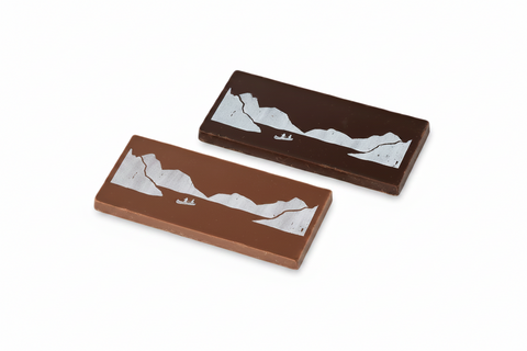 Tablette de chocolat motifs Lac et canot