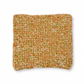 Sous-plat carré en tricot orange avec fond blanc et ombrage