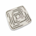 Sous-plat mosaïque en tricot - Gris sur fond blanc