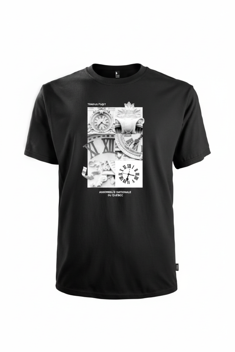 T-shirt noir Tempus Fugit - version professionnelle